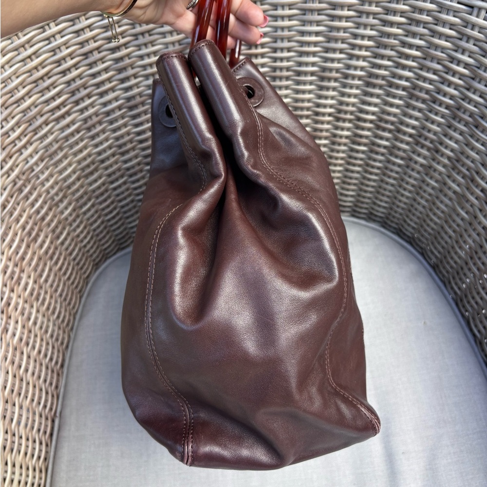 Authentic Chanel Brown Tortoise Shell Leather Buc… - image 4